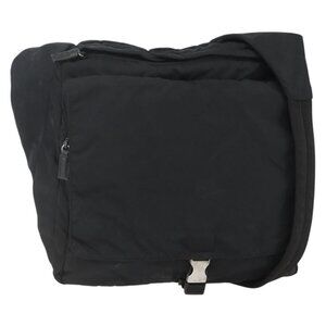 Authentic PRADA Shoulder Bag Nylon Black Silver